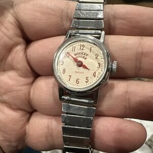 Working VTG Ingersoll Mickey Mouse 24mm Manual Wind watch Unisex Fit 7in‎ Rare